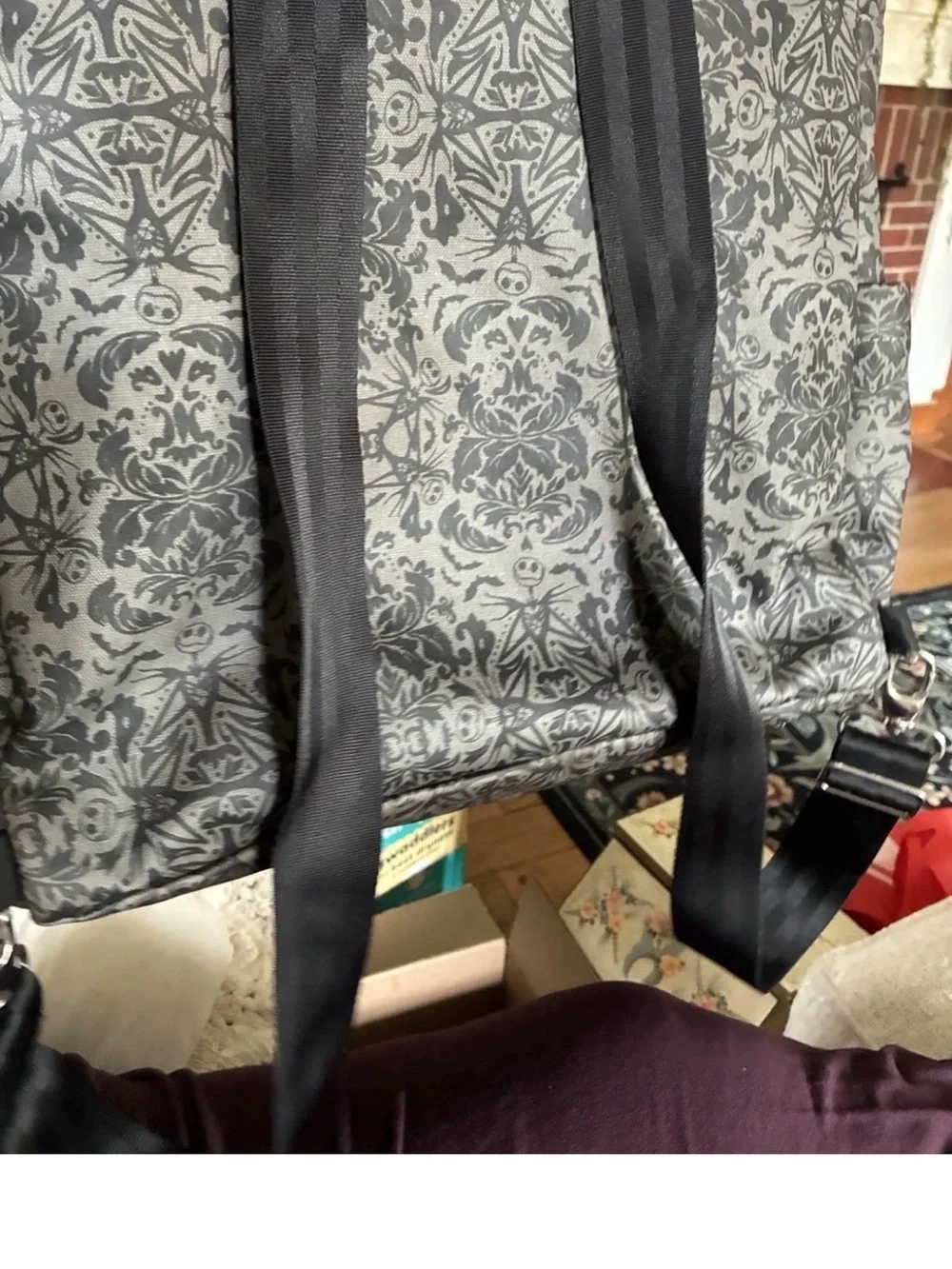 Ju-Ju-Be Gray Patterned Convertible Backpack Diaper Bag